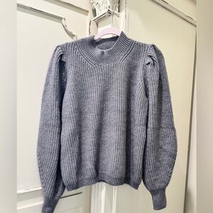 Vici Gray Knit , puffed sleeve Sweater